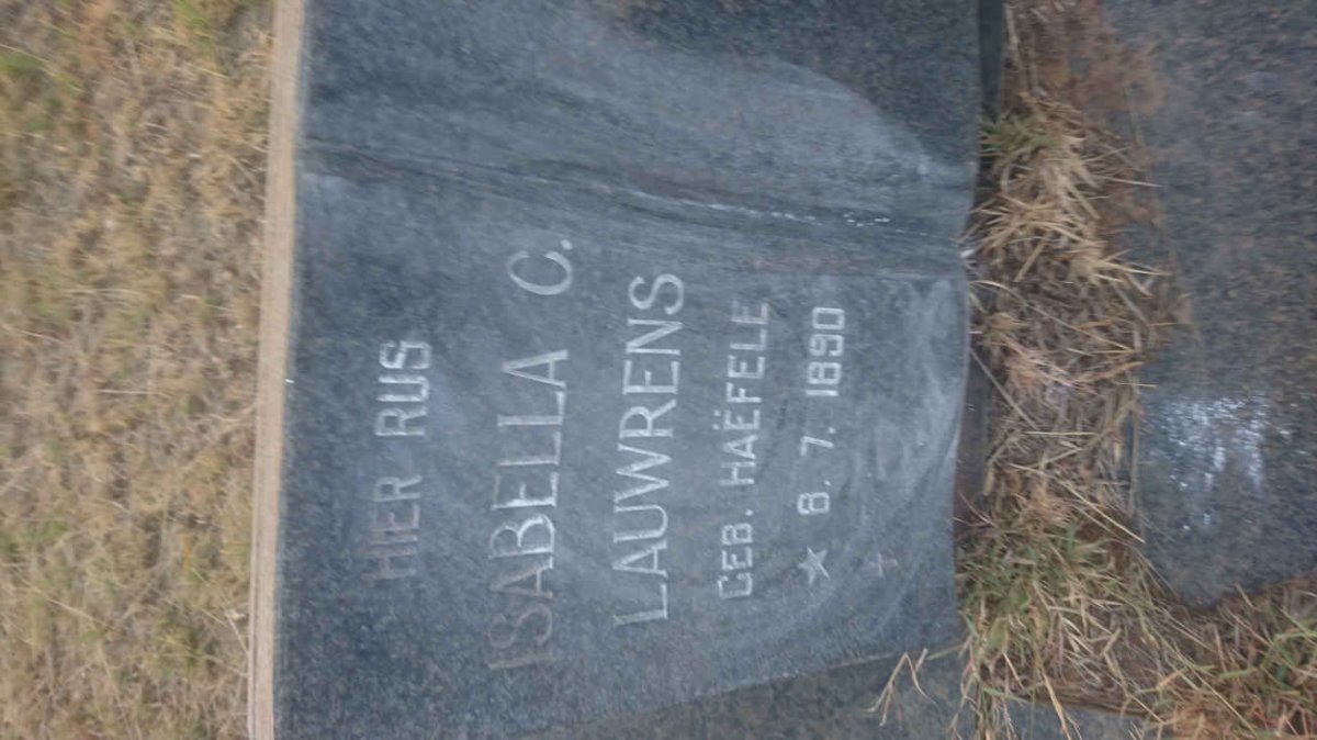 LAUWRENS Cornelius 1889-1966 &amp; Isabella C. HAËFELE 1890-