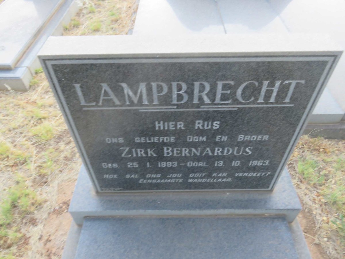 LAMPBRECHT Zirk Bernardus 1893-1963