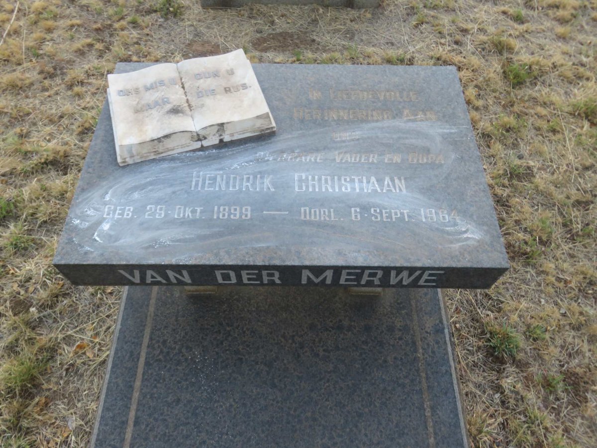 MERWE Hendrik Christiaan, van der 1899-1964