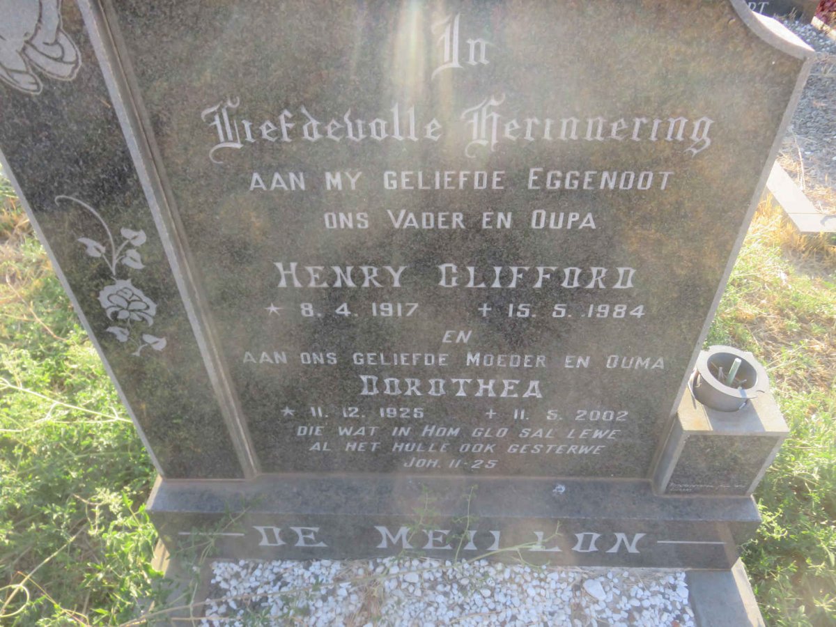 MEILLON Henry Clifford, de 1917-1984 &amp; Dorothea 1925-2002