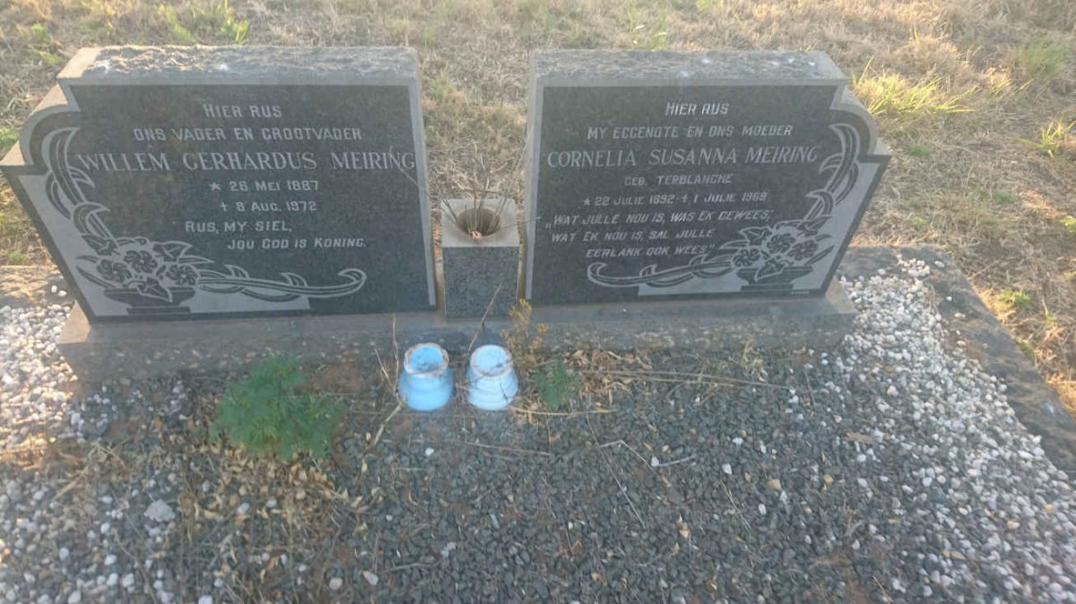 MEIRING Willem Gerhardus 1887-1972 &amp; Cornelia Susanna TERBLANCHE 1892-1969