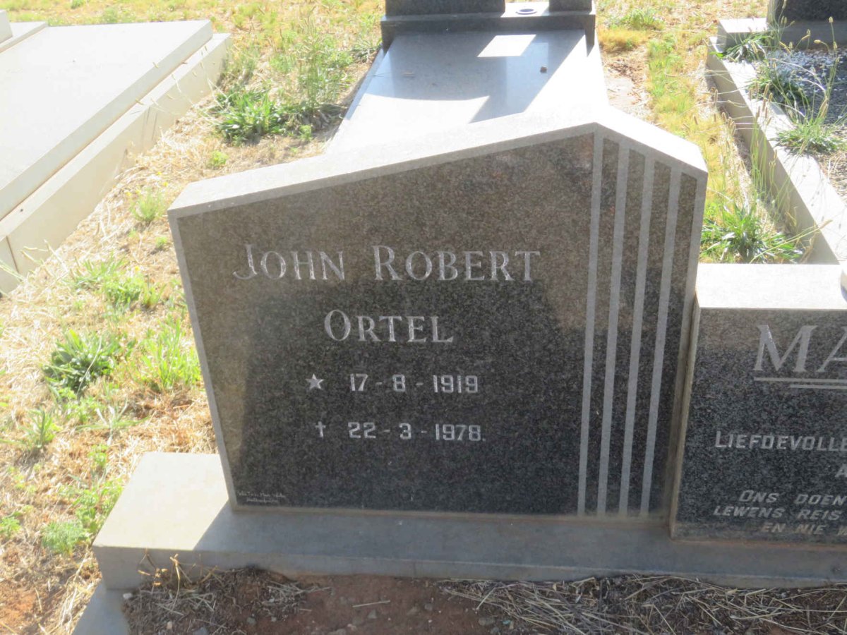 MALAN John Robert Ortel 1919-1978 &amp; Johanna Sophia BLUME 1921-