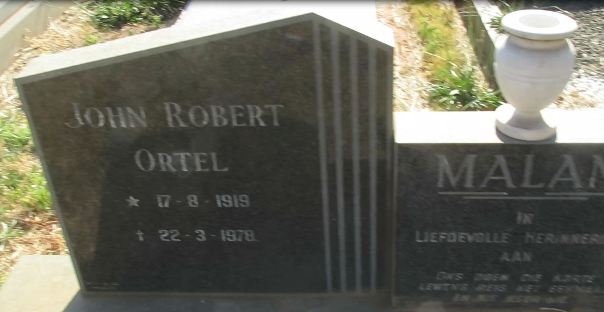 MALAN John Robert Ortel 1919-1978 &amp; Johanna Sophia BLUME 1921-