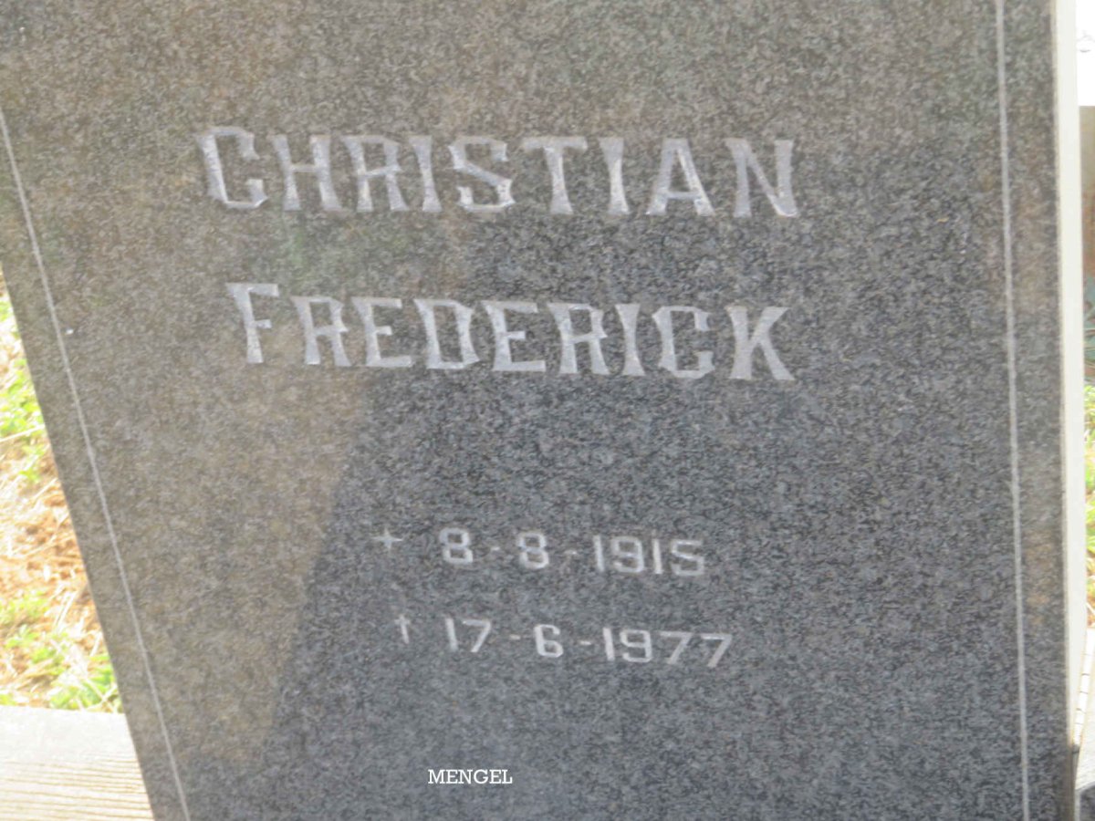 MENGEL Christian Frederick 1915-1977 &amp; Johanna Catharina 1919-1990