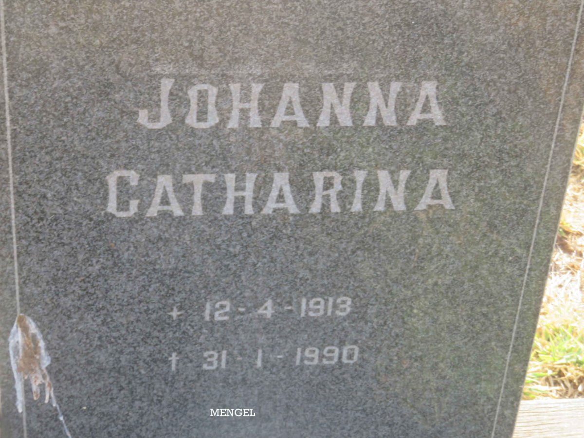 MENGEL Christian Frederick 1915-1977 &amp; Johanna Catharina 1919-1990