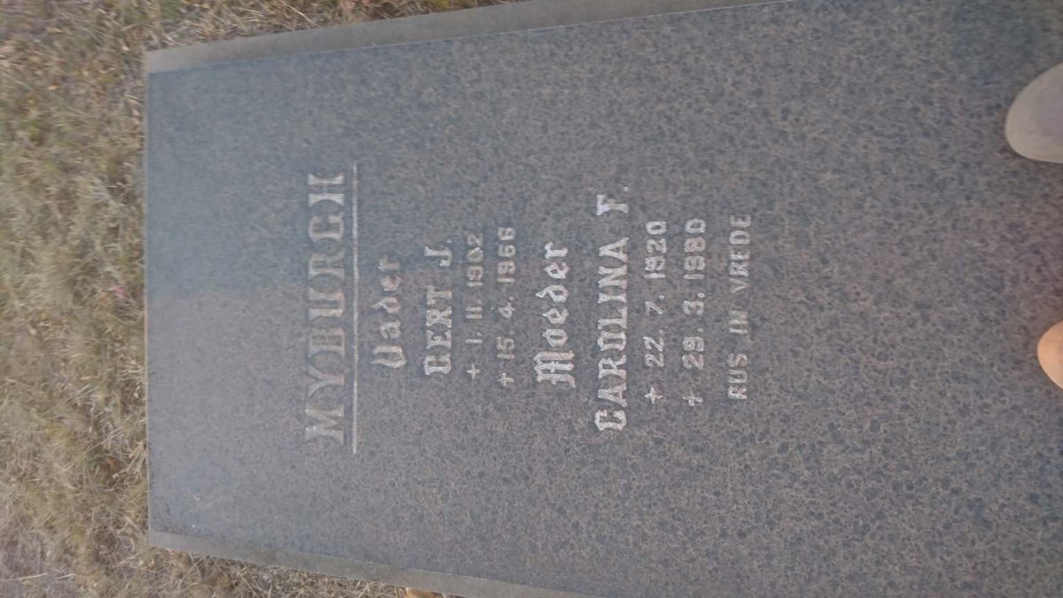 MYBURGH Gert J. 1902-1966 &amp; Carolina F. 1920-1980