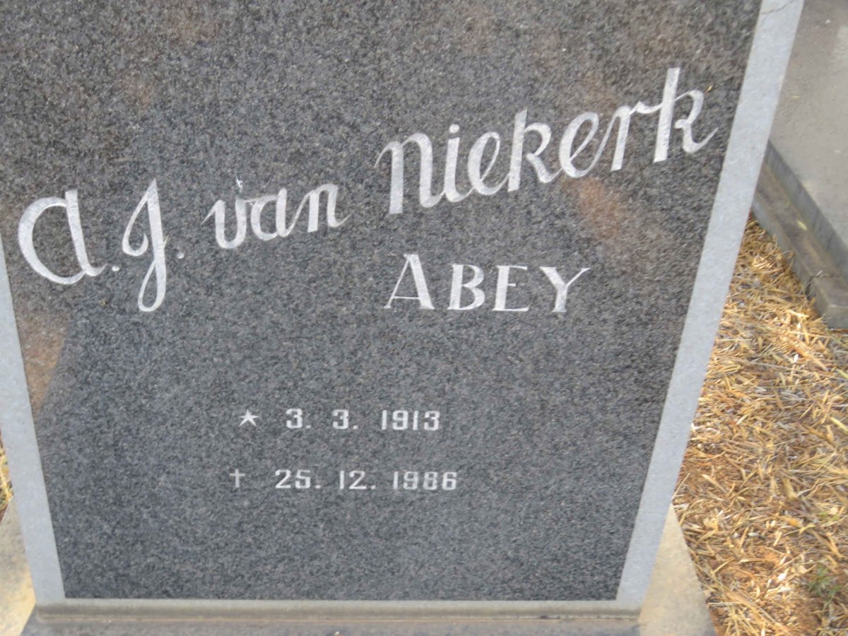 NIEKERK A.J., van 1913-1986