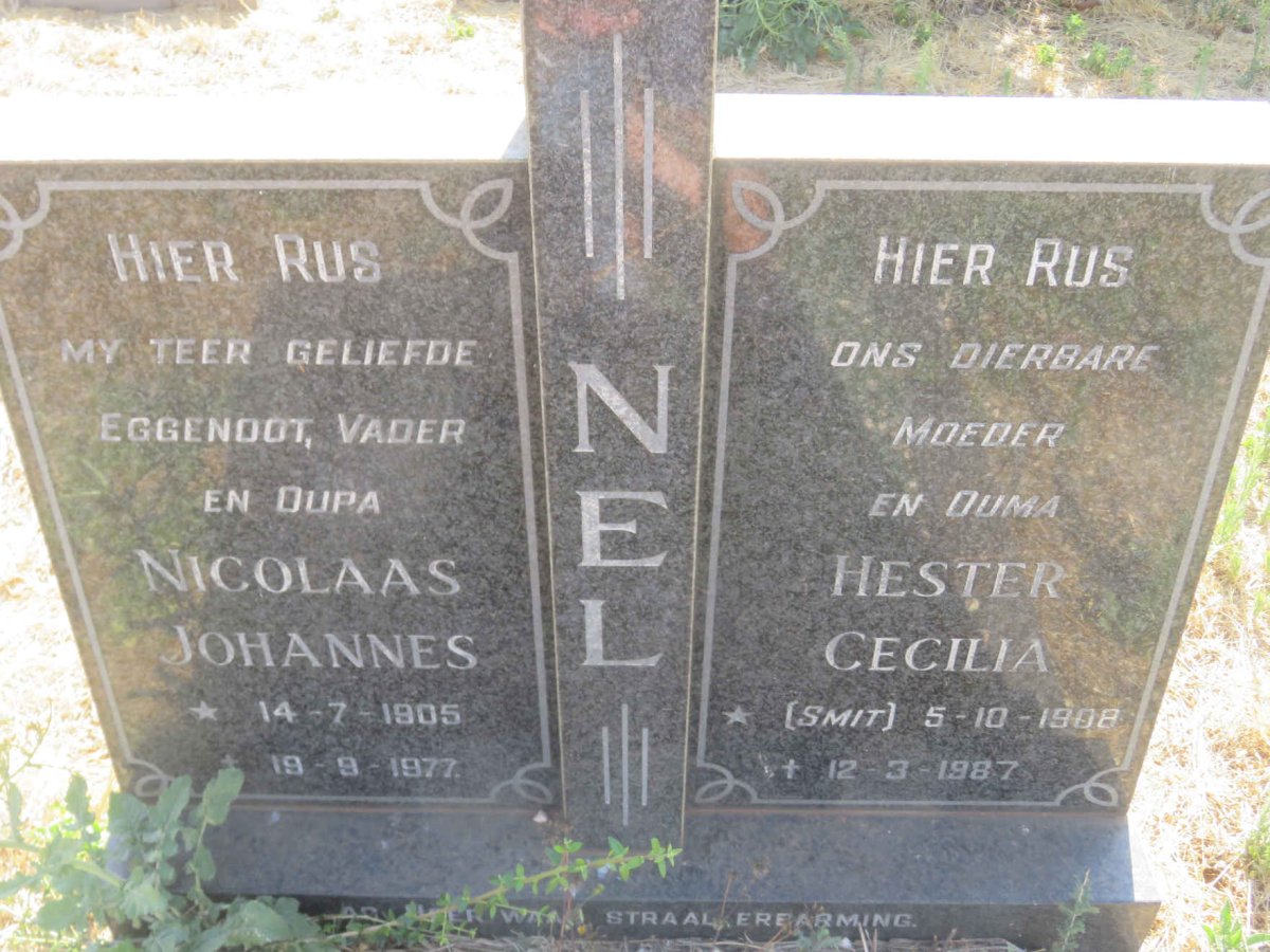NEL Nicolaas Johannes 1905-1977 &amp; Hester Cecilia SMIT 1908-1987