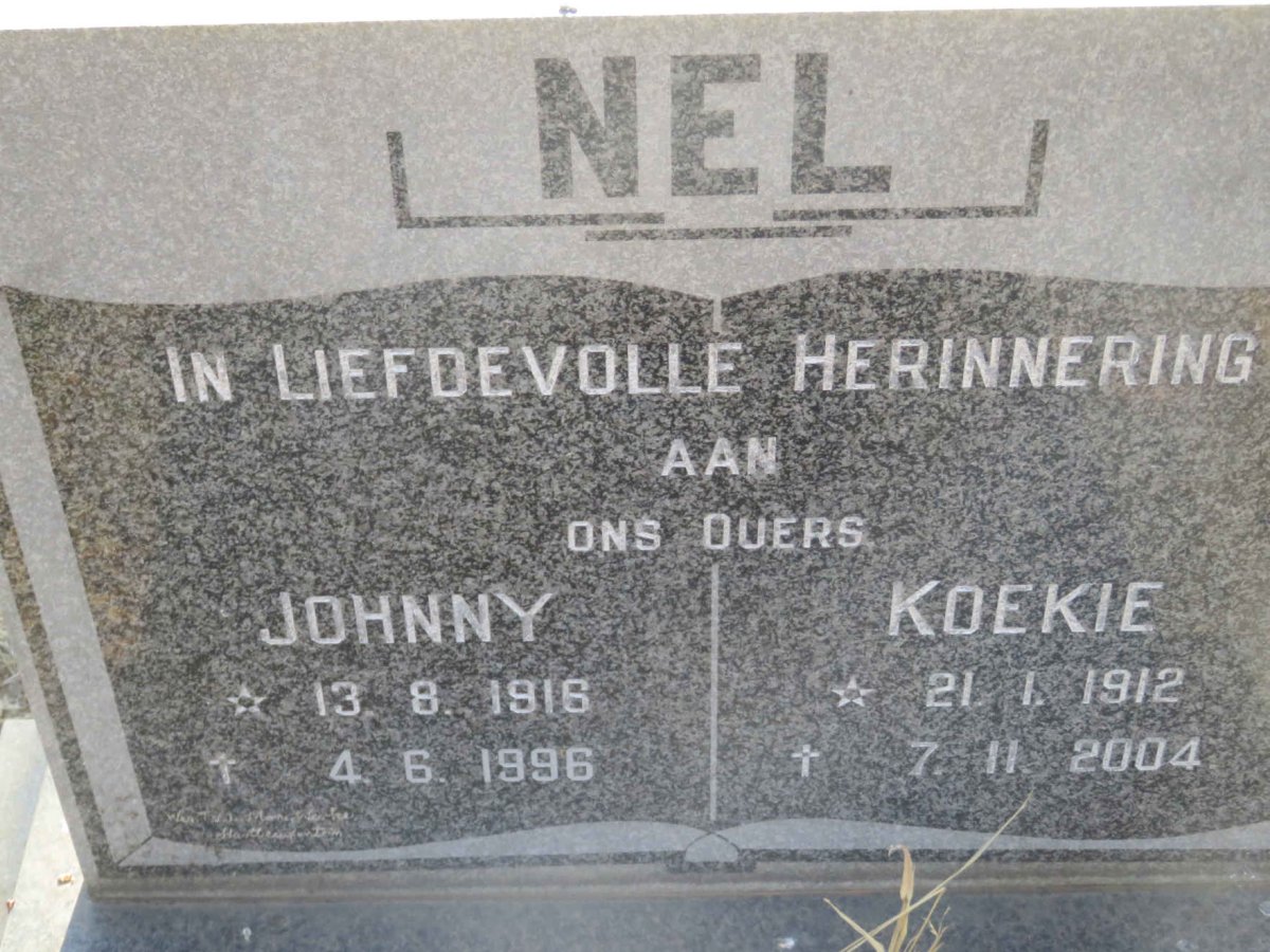 NEL Johnny 1916-1996 &amp; Koekie 1912-2004