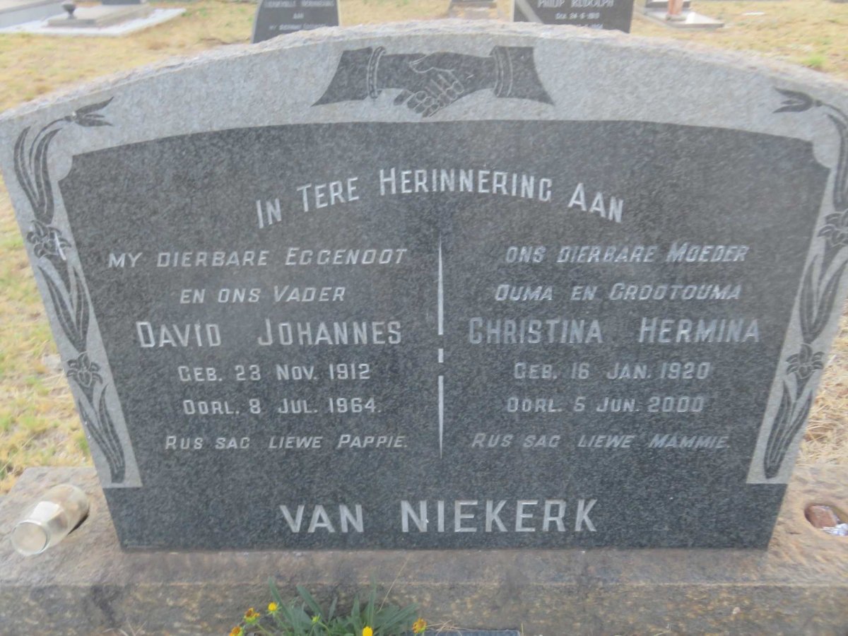 NIEKERK David Johannes, van 1912-1964 &amp; Christina Hermina 1920-2000