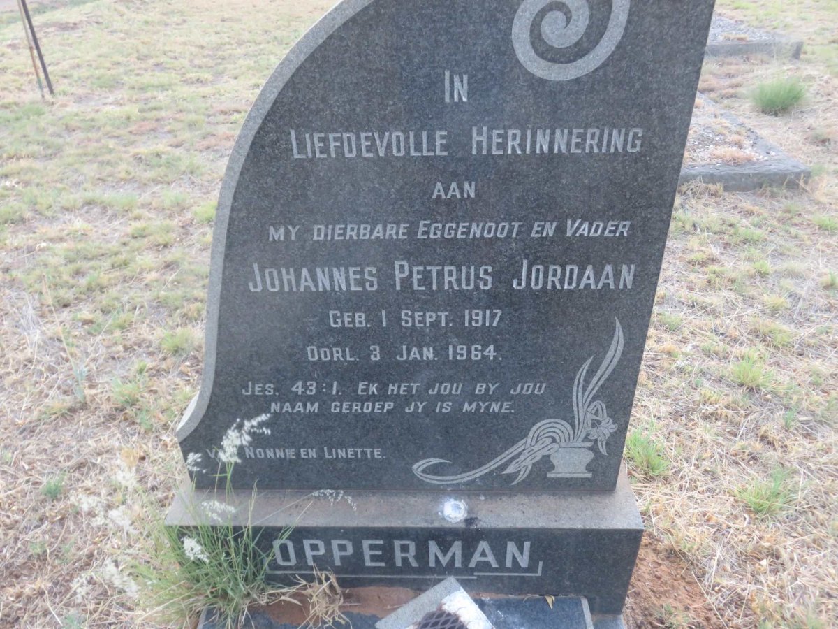 OPPERMAN Johannes Petrus Jordaan 1917-1964