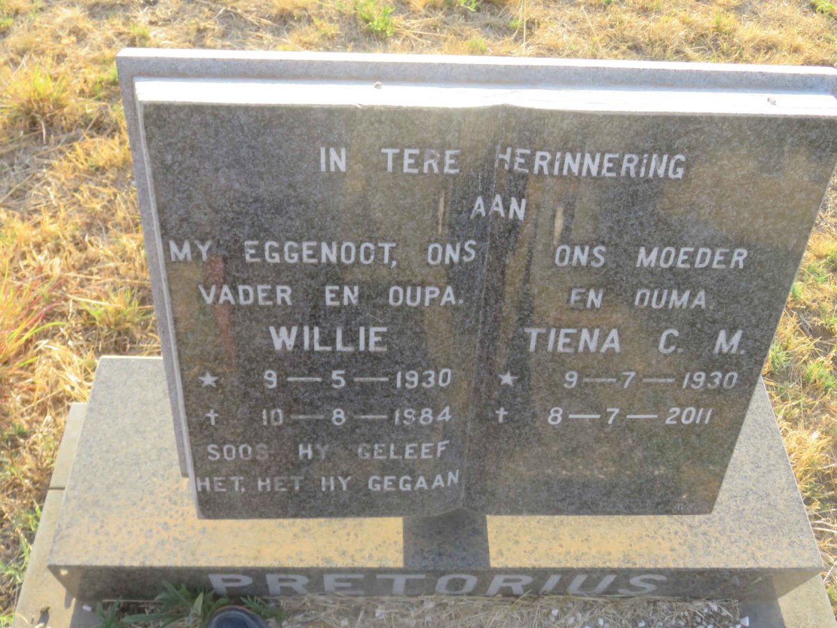 PRETORIUS Willie 1930-1984 &amp; Tiena C.M. 1930-2011