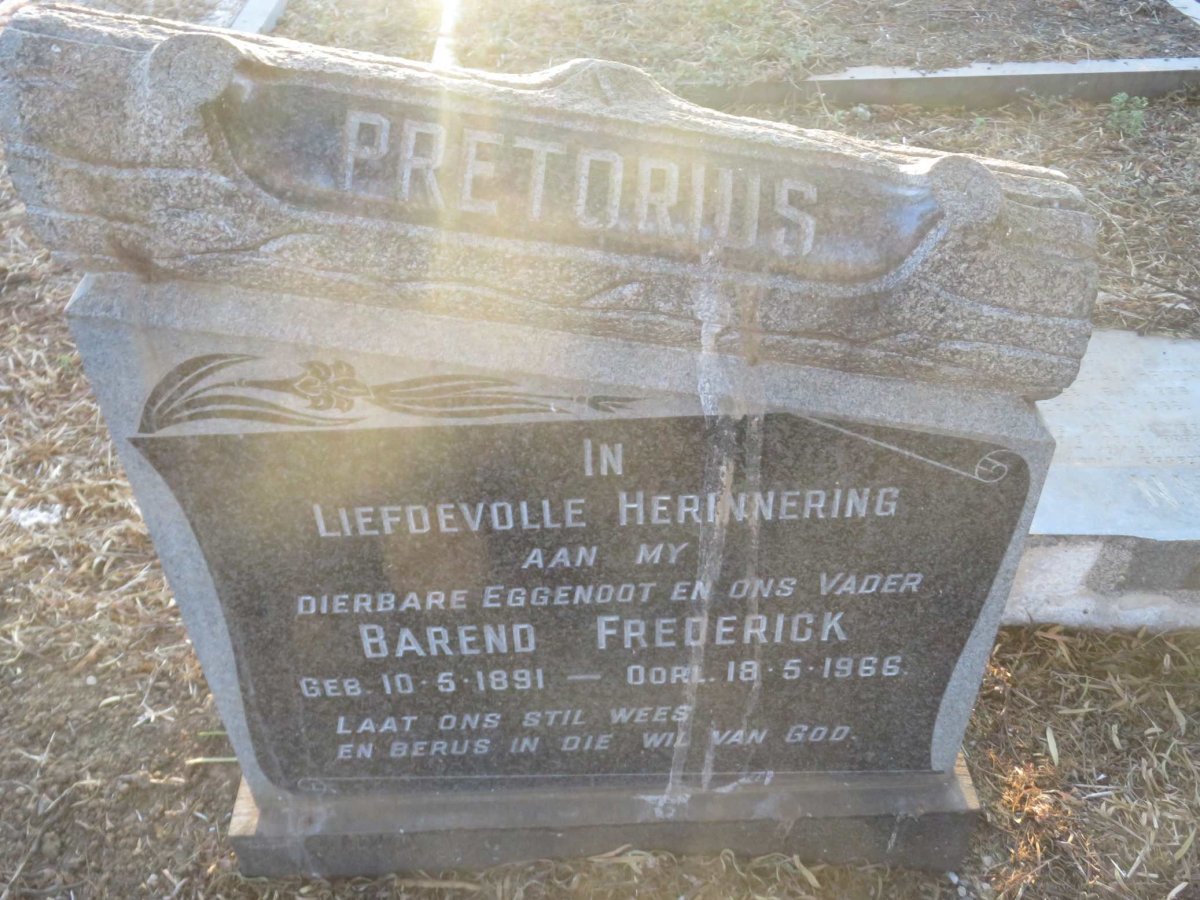 PRETORIUS Barend Frederick 1891-1966