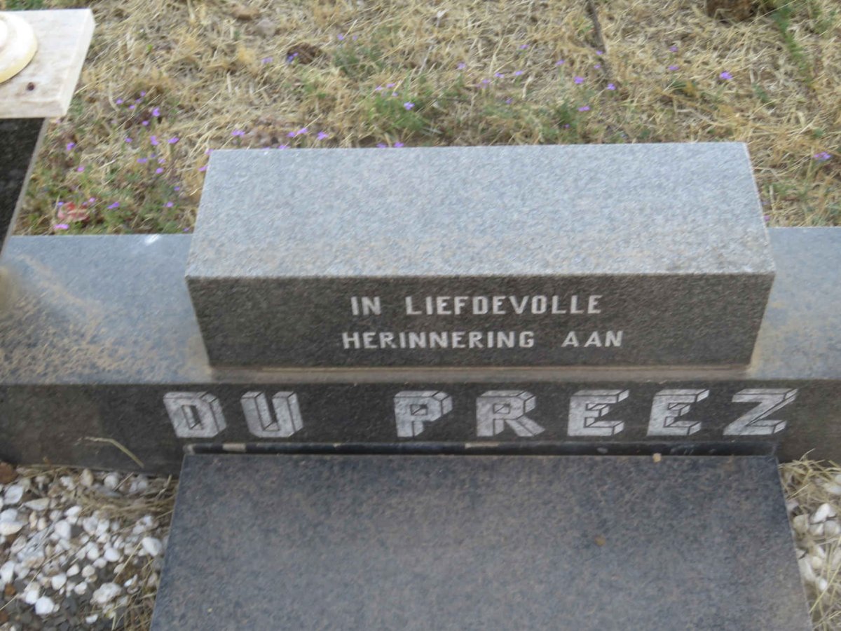 PREEZ Willem Hendrik, du 1923-1989 &amp; Petronella Elizabeth 1933-2010