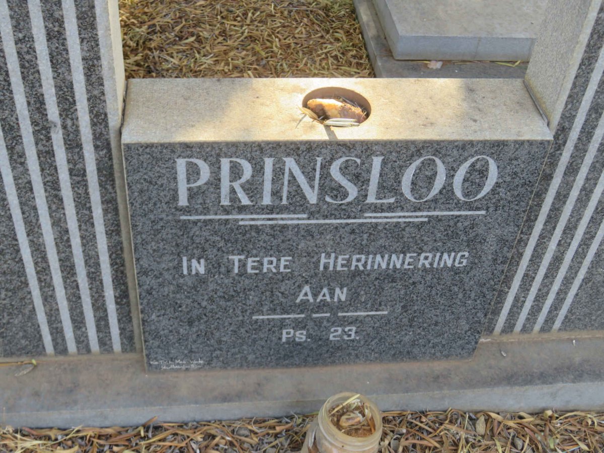 PRINSLOO David 1907-1976 &amp; Hermina Barendina FRITZ 1908-1978