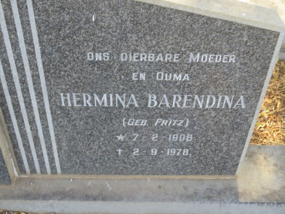 PRINSLOO David 1907-1976 &amp; Hermina Barendina FRITZ 1908-1978