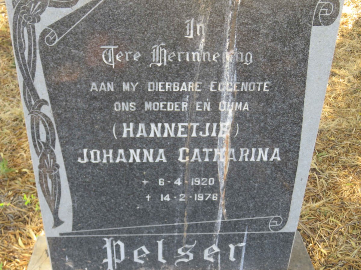 PELSER Johanna Catharina 1920-1976