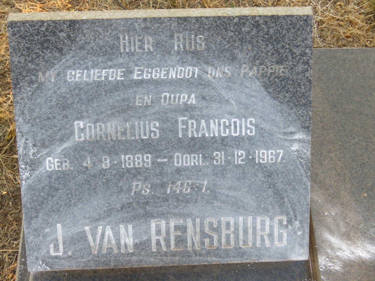 RENSBURG Cornelius Francois, J. van 1889-1967
