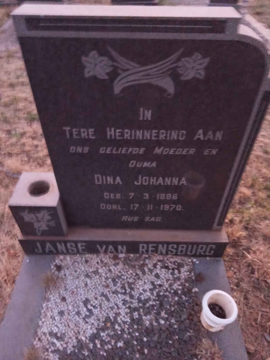 RENSBURG Dina Johanna, Janse van 1886-1970