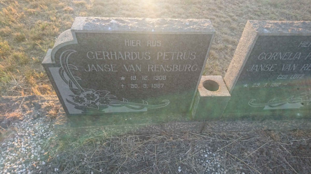 RENSBURG Gerhardus Petrus, Janse van 1908-1967 &amp; Cornelia Philippina LOTZ 1912-