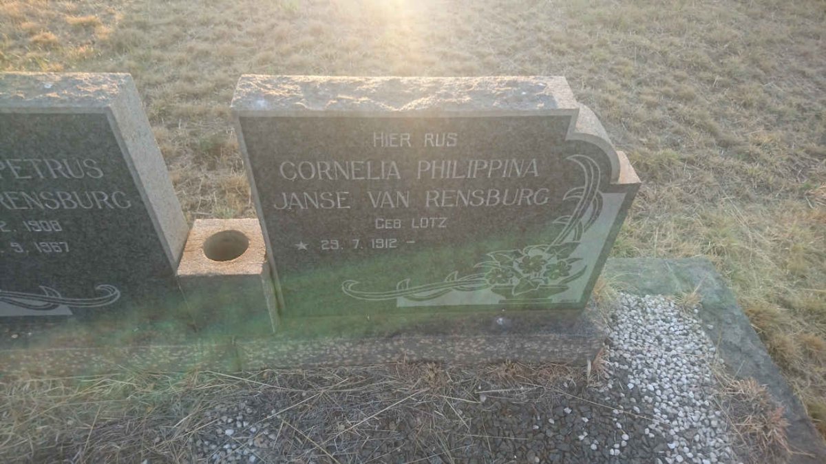 RENSBURG Gerhardus Petrus, Janse van 1908-1967 &amp; Cornelia Philippina LOTZ 1912-