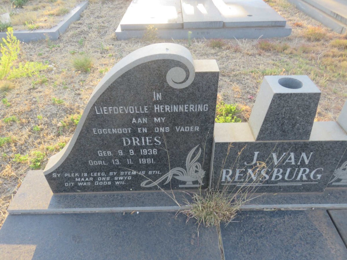 RENSBURG Dries, J van 1936-1981 &amp; Pina 1938-2004