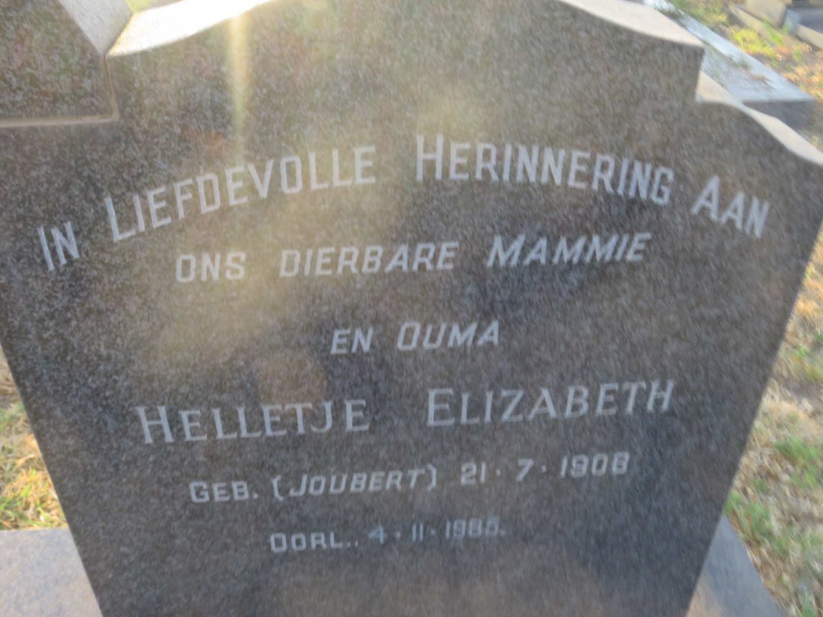 RENSBURG Johannes Theodorus, Jansen van 1902-1968 &amp; Helletjie Elizabeth JOUBERT 1908-1985
