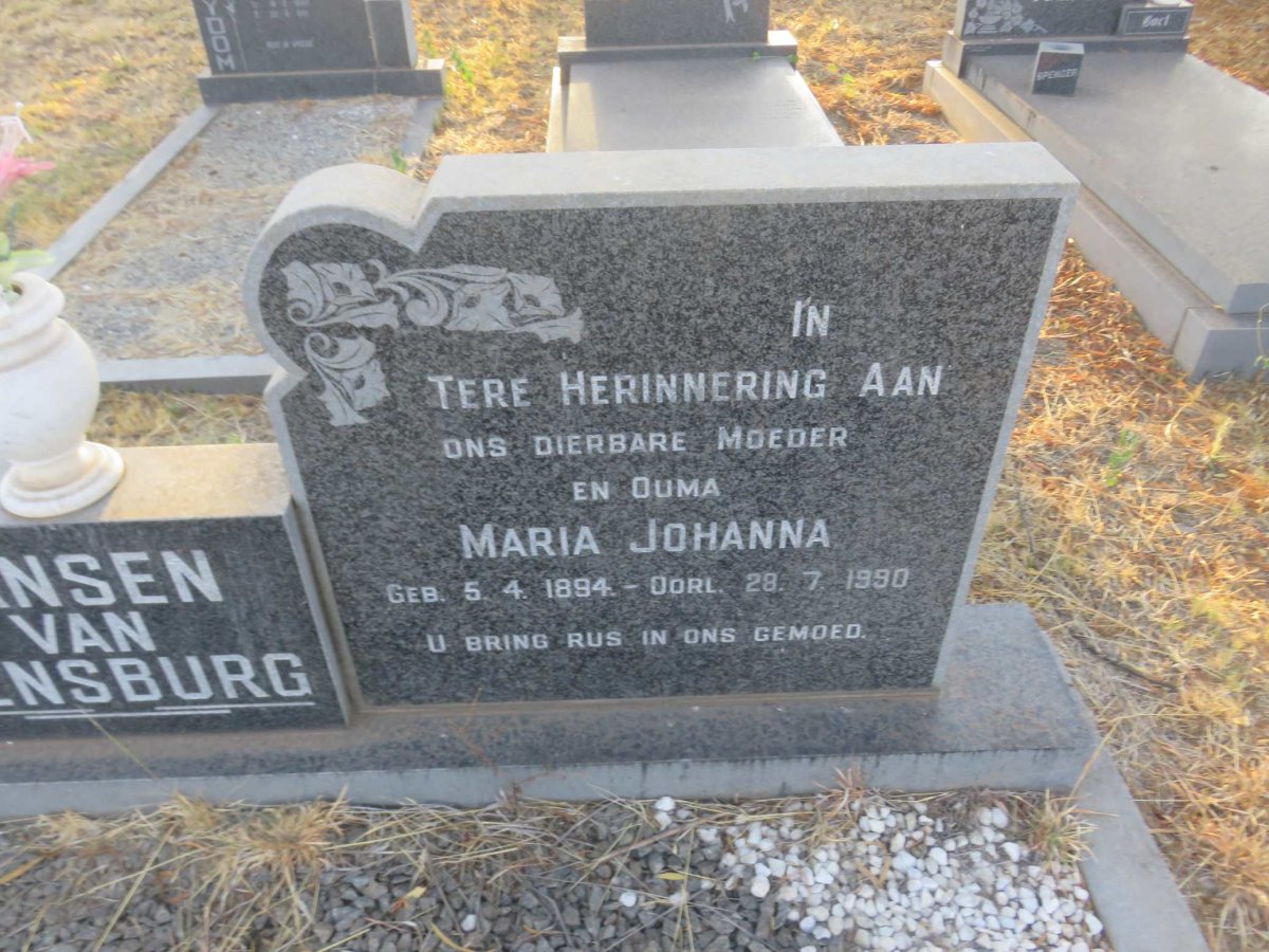 RENSBURG Zacharias Petrus , Jansen van 1891-1981 &amp; Maria Johanna 1894-1990