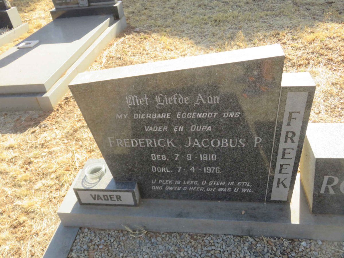 ROUX Frederick Jacobus P. 1910-1976 &amp; Maria Jacoba G.J. 1914-1994