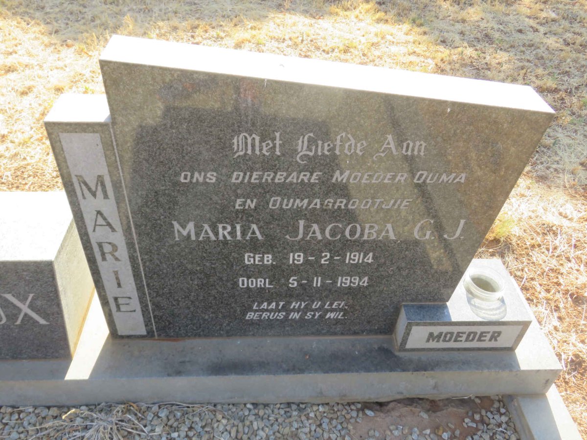 ROUX Frederick Jacobus P. 1910-1976 &amp; Maria Jacoba G.J. 1914-1994