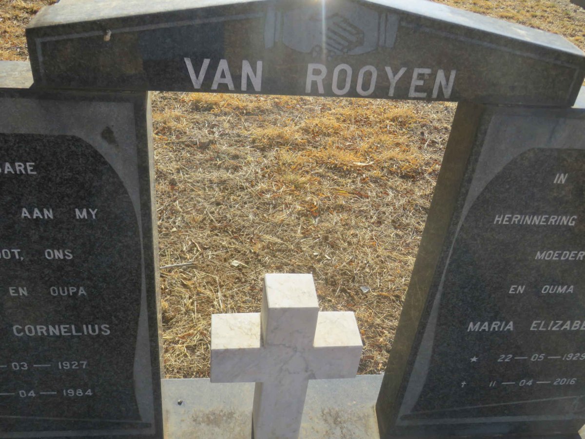 ROOYEN Hendrik Cornelius, van 1927-1984 &amp; Maria Elizabeth 1929-2016