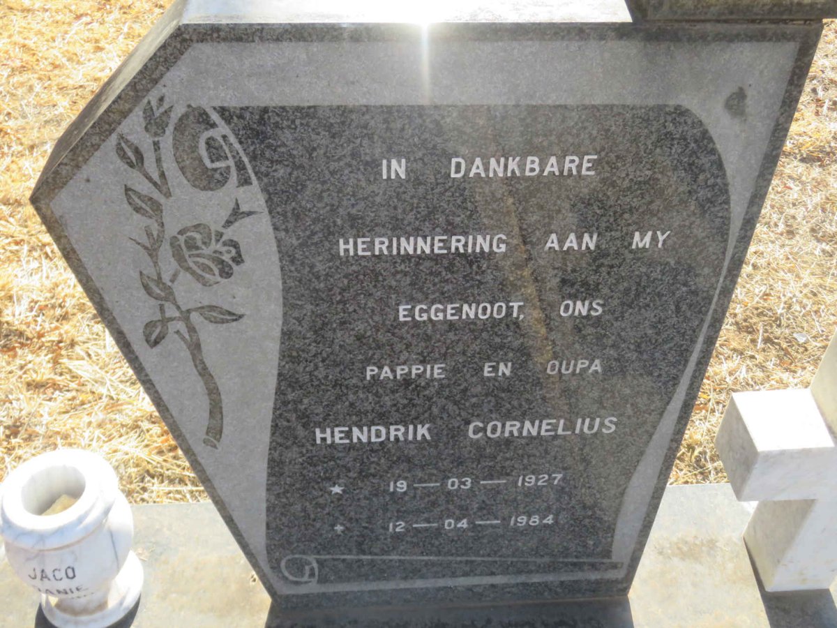 ROOYEN Hendrik Cornelius, van 1927-1984 &amp; Maria Elizabeth 1929-2016