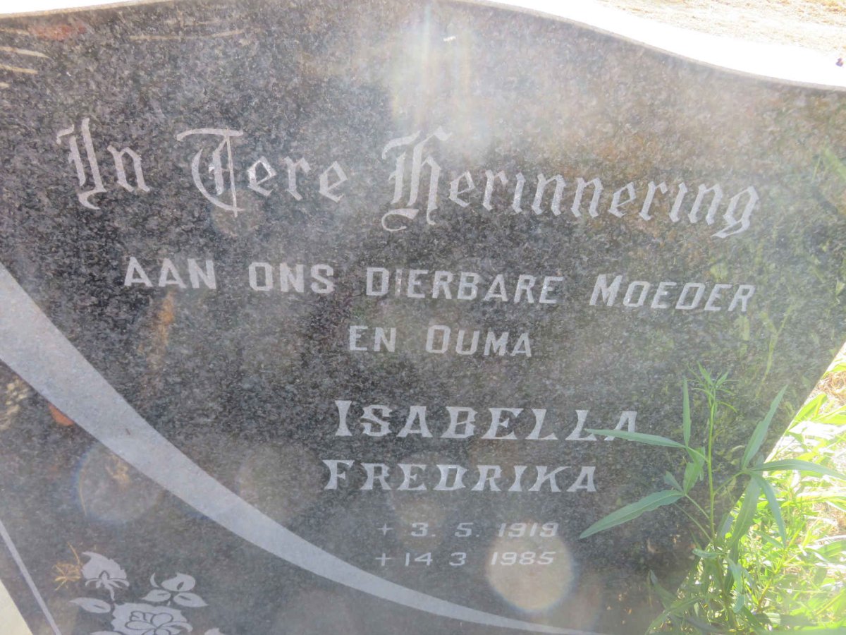 ROOYEN Gert Cornelius, van 1914-1981 &amp; Isabella Fredrika 1919-1985
