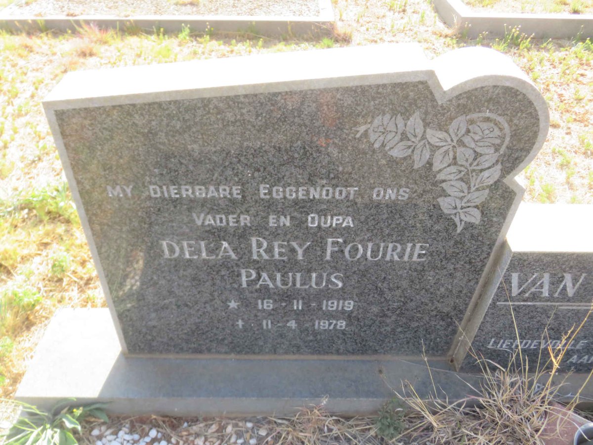 ROOYEN Dela Rey Fourie Paulus, van 1919-1978 &amp; Gertruida Dorothea 1918-2008