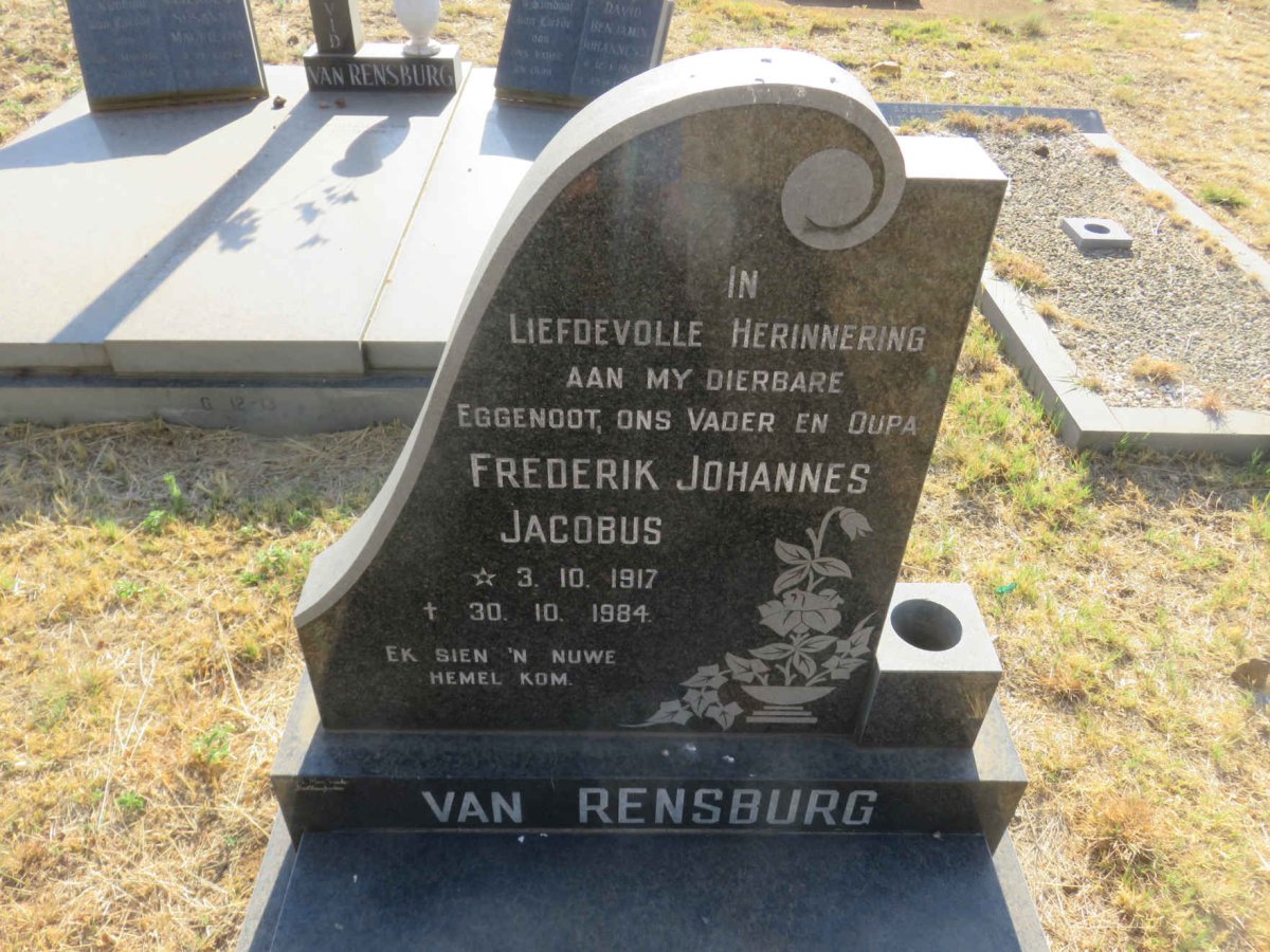 RENSBURG Frederik Johannes Jacobus, van 1917-1984