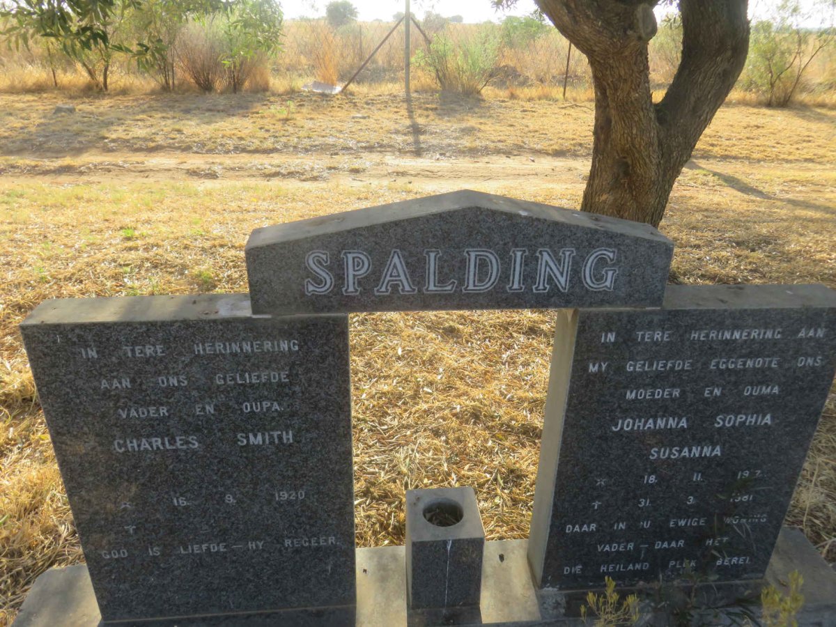 SPALDING Charles Smith 1920- &amp; Johanna Sophia Susanna 1917-1981