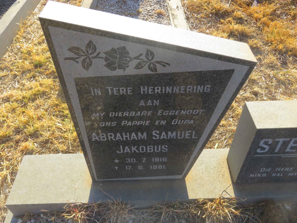 STEENBERG Abraham Samuel Jacobus 1916-1981 &amp; Gesina Sophia 1918-1987