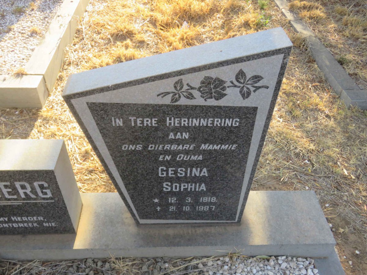 STEENBERG Abraham Samuel Jacobus 1916-1981 &amp; Gesina Sophia 1918-1987