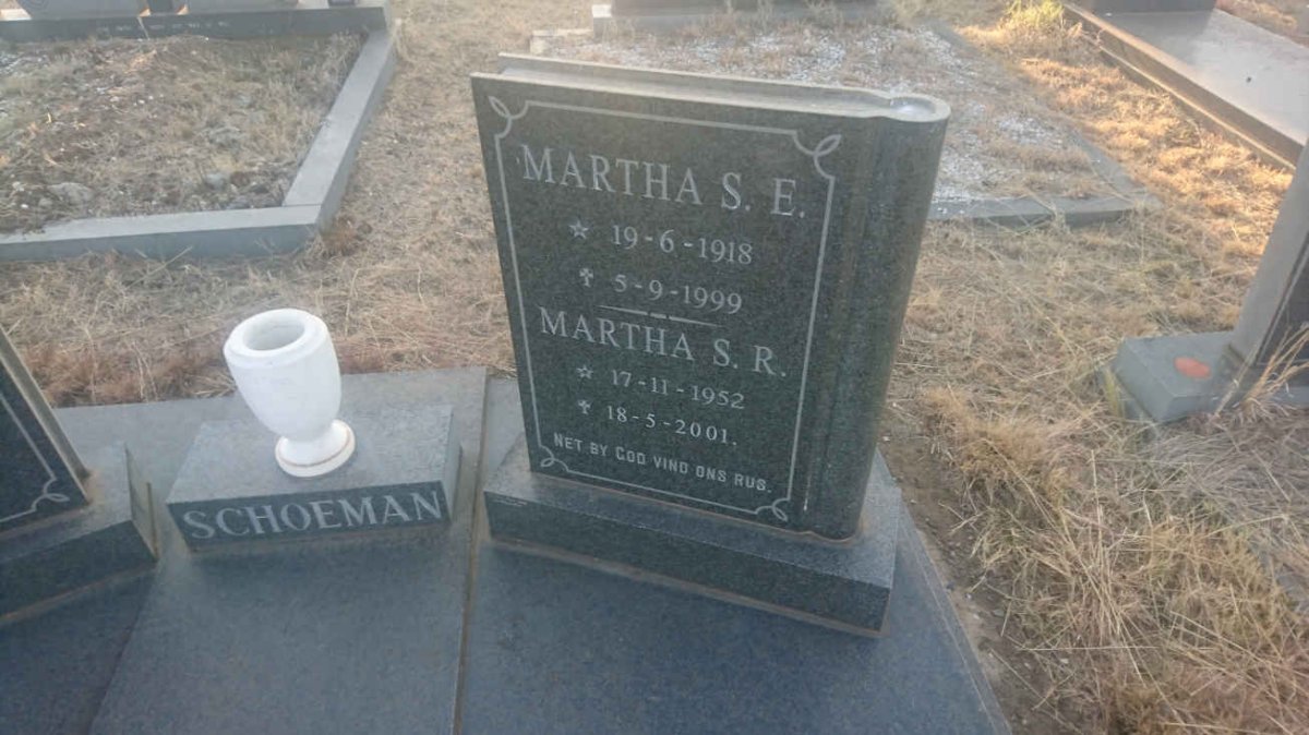 SCHOEMAN Gert 1916-1982 &amp; Martha S.E. 1918-1999 :: SCHOEMAN Martha S.R. 1952-2001