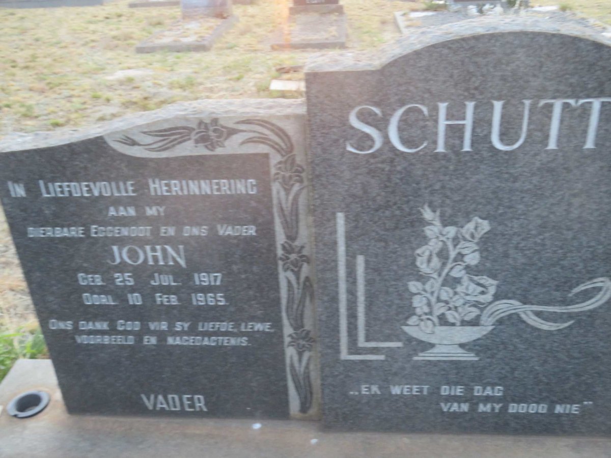 SCHUTTE John 1917-1965 &amp; Phyllis 1924-2003