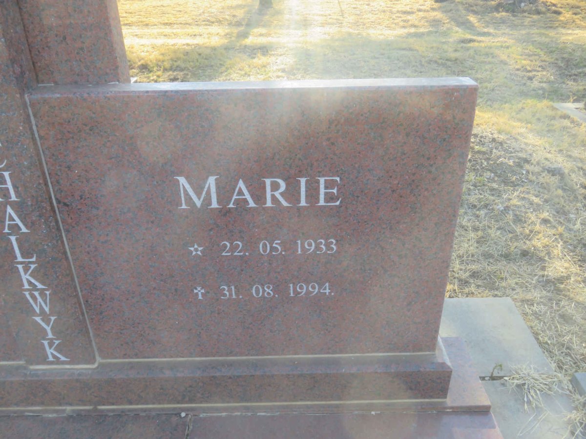 SCHALKWYK Jan, van 1933-2014 &amp; Marie 1933-1994