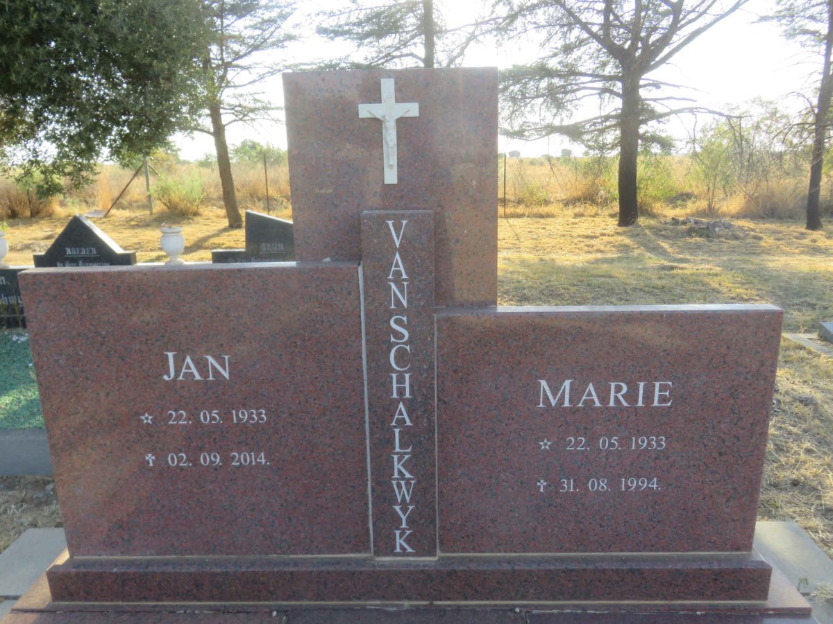 SCHALKWYK Jan, van 1933-2014 &amp; Marie 1933-1994
