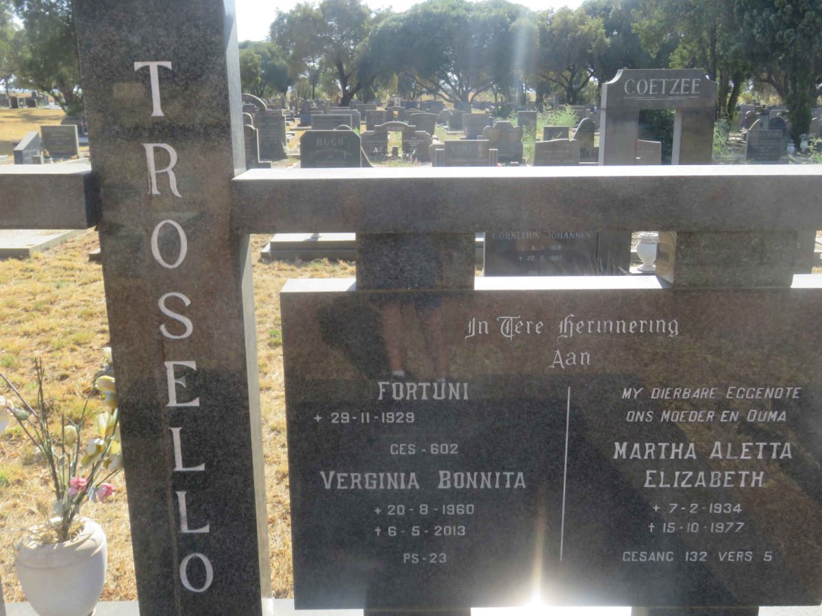 TROSELLO Fortuni 1929- &amp; Martha Aletta Elizabeth 1934-1977 :: TROSELLO Verginia Bonnita 1960-2013