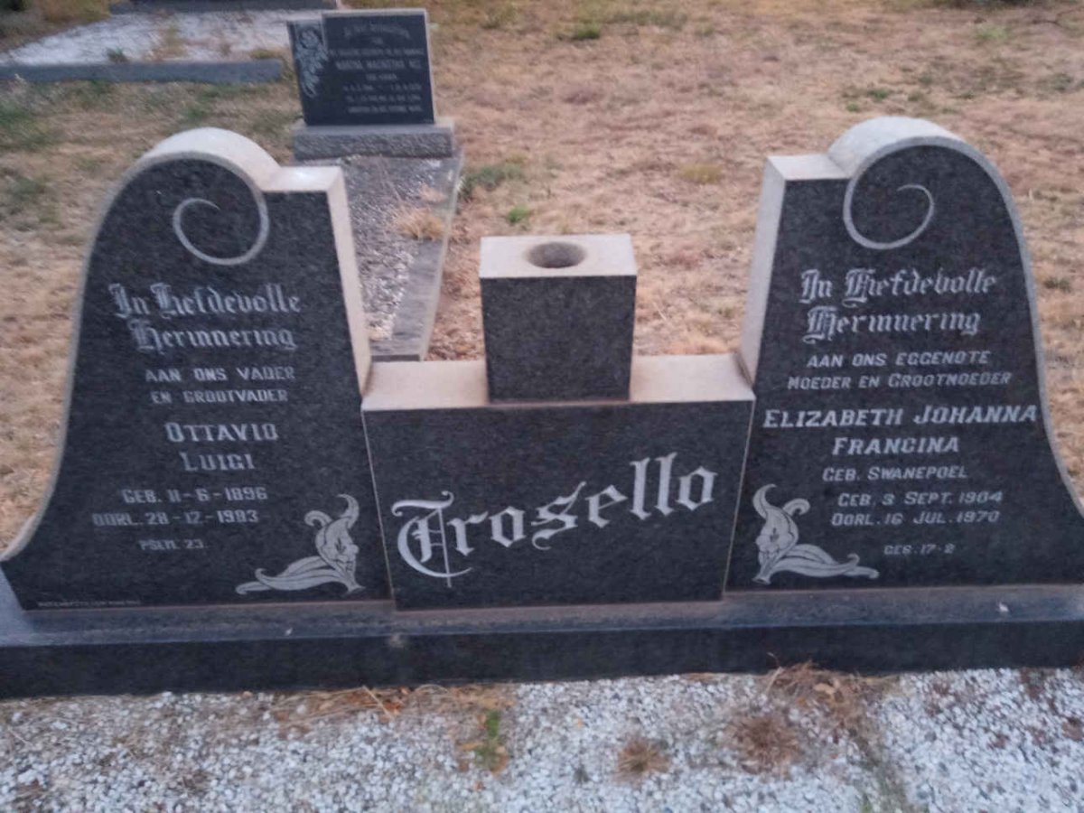 TROSELLO Ottavio Luigi 1896-1983 &amp; Elizabeth Johanna Francina SWANEPOEL 1904-1970