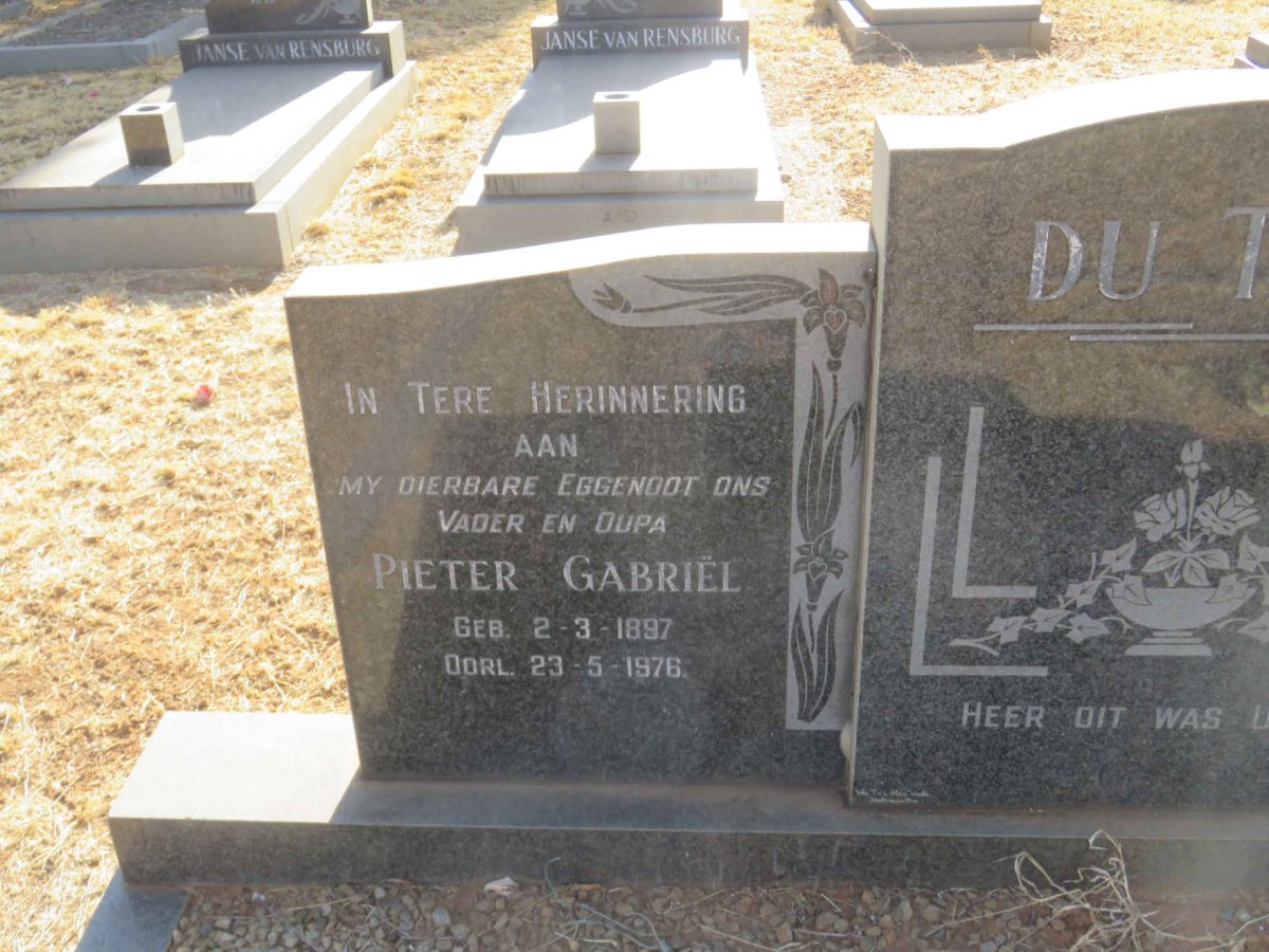 TOIT Pieter Gabriel, du 1897-1976 &amp; Jacomina Carolina 1916-1994