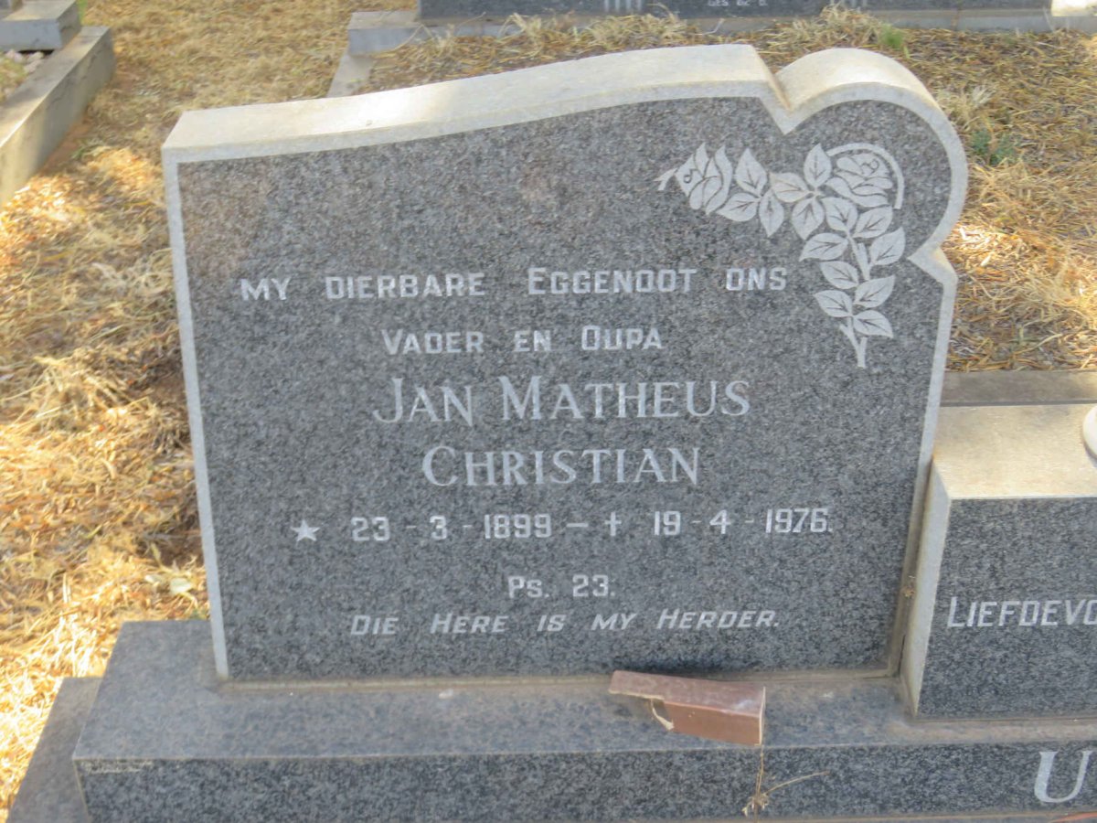 UYS Jan Matheus Christian 1899-1976 &amp; Beatrix 1910-1988