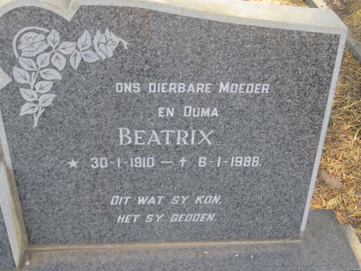 UYS Jan Matheus Christian 1899-1976 &amp; Beatrix 1910-1988