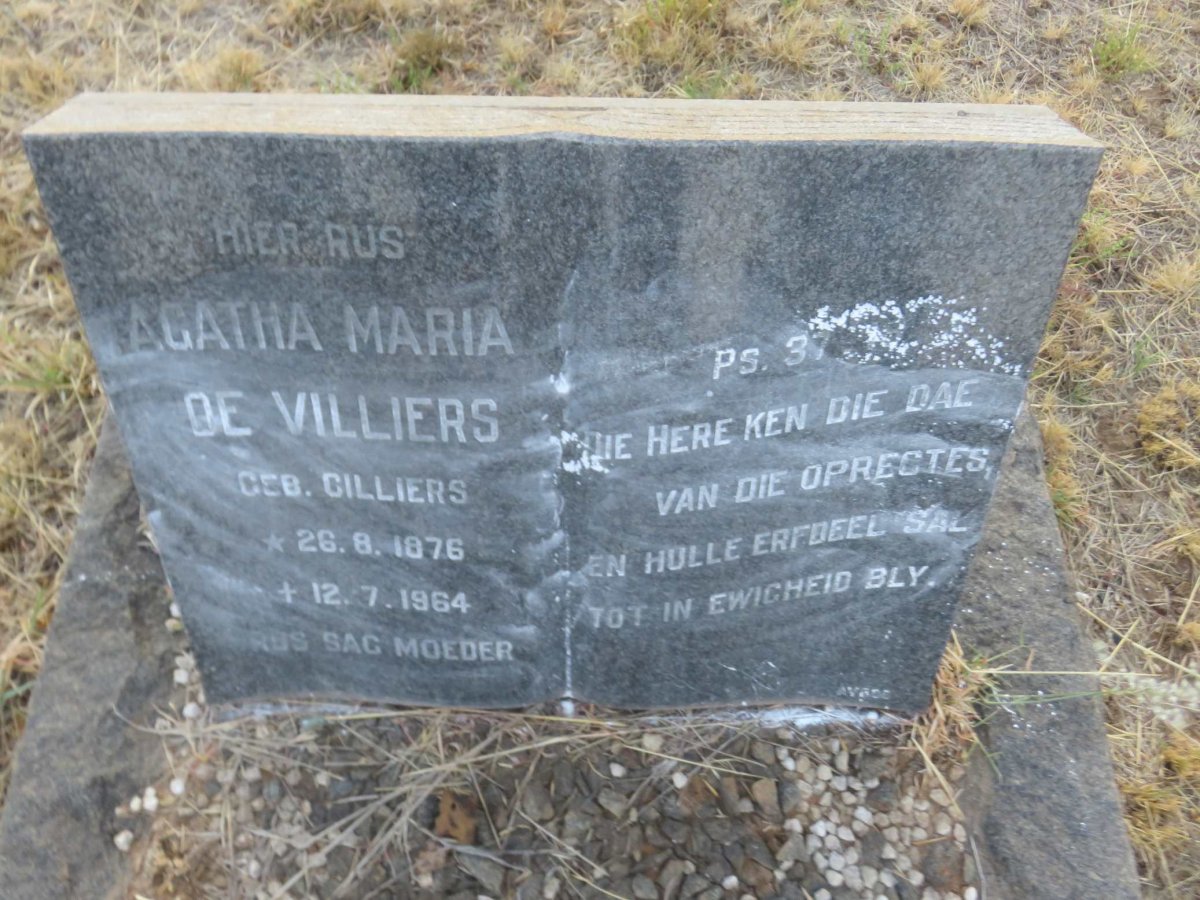 VILLIERS Agatha Maria, de nee CILLIERS 1876-1964