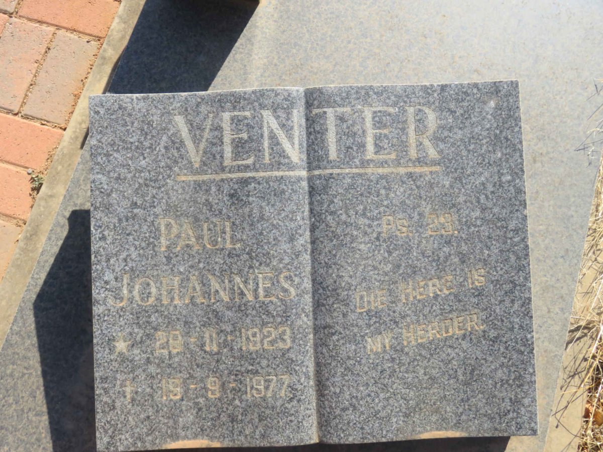 VENTER Paul Johannes 1923-1977