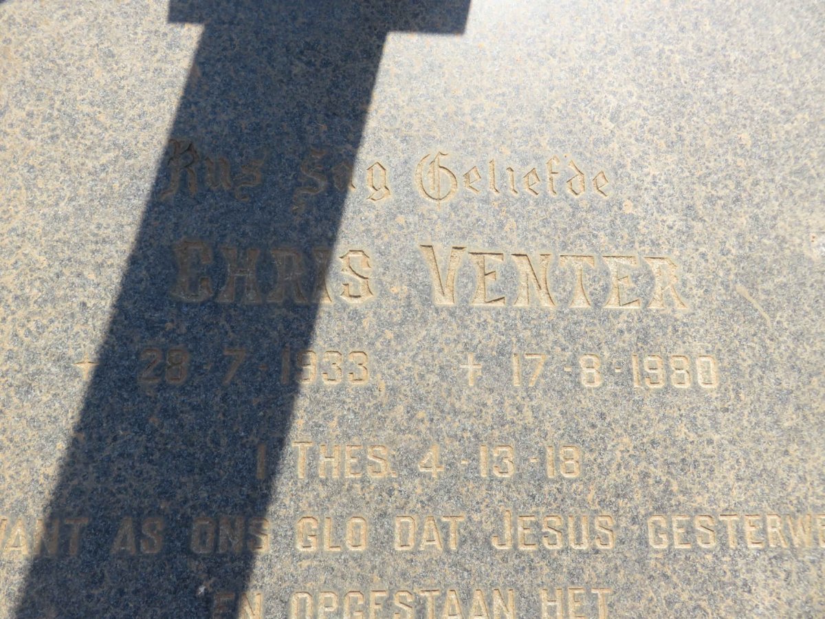 VENTER Chris 1933-1980